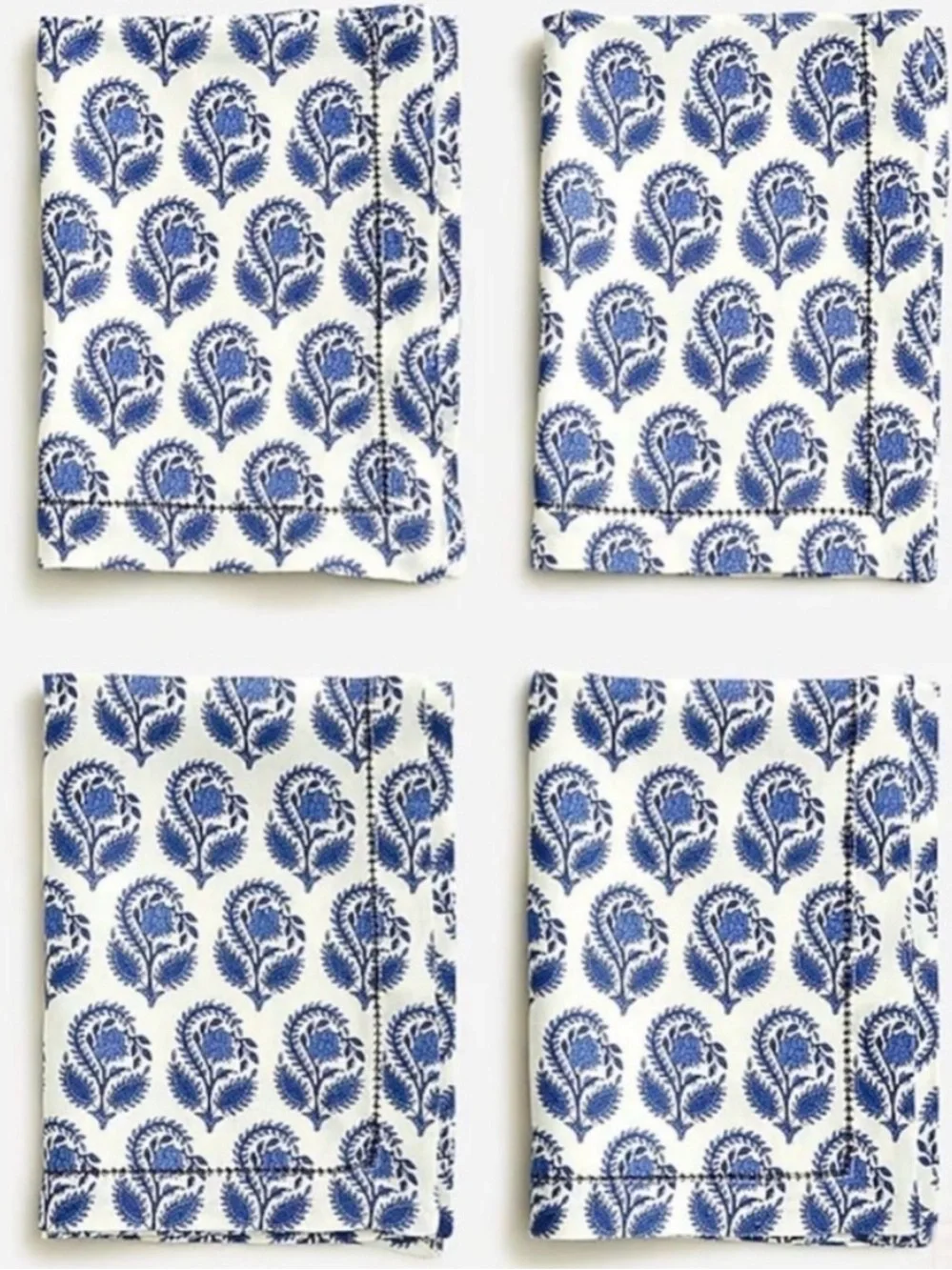 NWT J. Crew Linen Placemats in Bouquet Block Print (Set of 4)